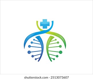 design de logotipo de saúde do dna para serviço médico