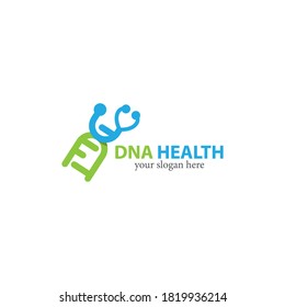 DNA health logo template vector icon design