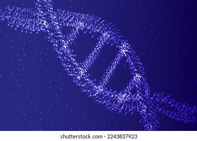 DNA helix , Abstract 3d  DNA structure ,3d render of dna structure, abstract medical background , genetic , biology , biotechnology, gene cell technology concept vector illustration 