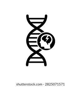 DNA helix with brain hereditary stroke risk icon