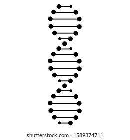 DNA Helix Chalk Icon. Deoxyribonucleic, Nucleic Acid Structure. Chromosome. Molecular Biology.