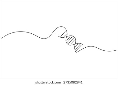 Dna helix continuous one line art drawing a clean minimalist genetic symbol.