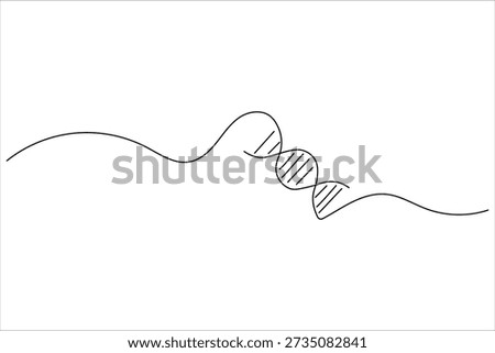 Dna helix continuous one line art drawing a clean minimalist genetic symbol.