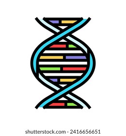 dna helix cryptogenetics color icon vector. dna helix cryptogenetics sign. isolated symbol illustration