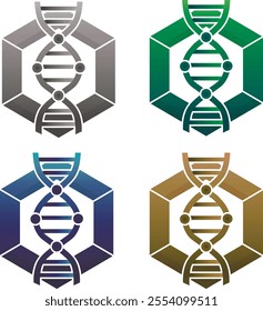 Dna helix decoding. Symbol of spiral sequence.
