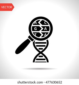 DNA helix flat icon. Molecular biology science vector illustration
