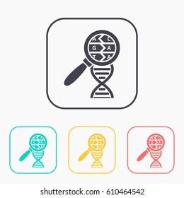 DNA helix flat icon. Molecular biology science vector illustration