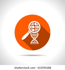 DNA helix flat icon. Molecular biology science vector illustration
