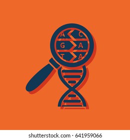 DNA helix flat icon. Molecular biology science vector illustration