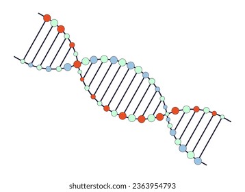 objeto vector aislado de color de línea plana hélice ADN. Información genética. Imagen editable de imágenes prediseñadas sobre fondo blanco. Dibujo gráfico de esquema simple para diseño web