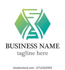 Hélice de ADN con el logotipo del hexágono