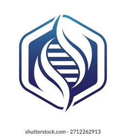 DNA Helix With Hexagon Logo