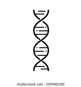 Dna helix icon. Genetic black chromosome with biological gene and rna interspersed for living organism formation and biotechnological vector processes