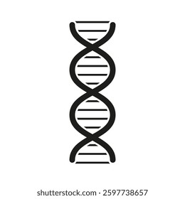DNA helix icon. Genetic structure symbol. Molecular science shape. Vector illustration.