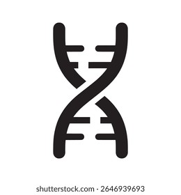 Ícone da hélice do ADN para a biologia genética e a pesquisa científica Um símbolo glifo de uma estrutura cromossômica genética que representa o código da vida e a evolução da biotecnologia