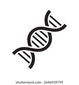 Ícone da hélice do ADN para a biologia genética e a pesquisa científica Um símbolo glifo de uma estrutura cromossômica genética que representa o código da vida e a evolução da biotecnologia