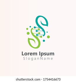 Icono de helix ADN plantilla de logo vector genético humano Simple ilustración de vector