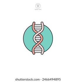 DNA Helix Icon. Medical or Healthcare theme symbol vector illustration isolated on white background