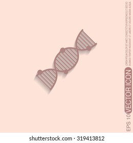 DNA helix icon. Medical Research character. Symbol of medicine. Icon Biology and Genetics
