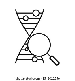 DNA Helix icon. Outline thin line illustration. Flat and isolated on white background. 