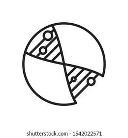 DNA Helix icon. Outline thin line illustration. Flat and isolated on white background. 