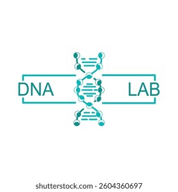 Dna helix icon, science research, gene technology. Isolated vector scientific laboratory sign with DNA structure. Symbol or emblem of innovation and medical advancement, biotechnology lab researching