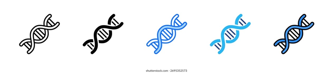 Dna Helix Icon Set Multiple Style Collection
