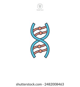 DNA Helix Icon symbol vector illustration isolated on white background