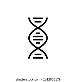 DNA Helix icon template, DNA human genetic symbol vector sign in outline style isolated on white background