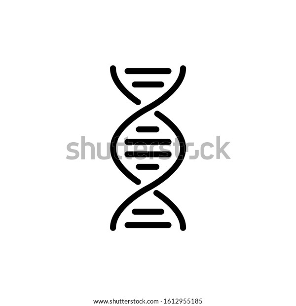 DNA Helix\
icon template, DNA human genetic symbol vector sign in black flat\
shape design isolated on white\
background
