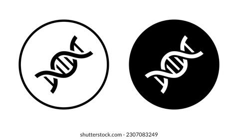 DNA-Helix-Symbol-Vektorgrafik. Genetisches Symbol einzeln auf Kreishintergrund