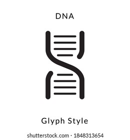 DNA helix icon vector. glyph style design. isolated on white background