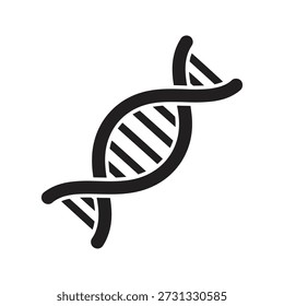 DNA hélice ícone vetor ilustração mostrando código espiral genético cromossomo molécula biologia medicina evolução conceito de pesquisa isolado fundo branco design sinal