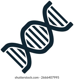 DNA helix icon vector. A simple yet powerful representation of biology, genetics, and life. Ideal for medical websites, scientific presentations, and educational materials about DNA and heredity.