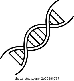 DNA Helix Icon, Símbolo Vetorial de Genética, Biologia Molecular e Pesquisa Científica