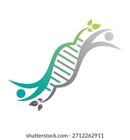 DNA Helix And Leaf Logo Design