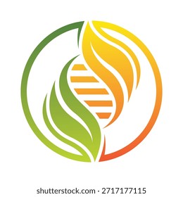 Hélice de ADN y diseño del logotipo de la hoja
