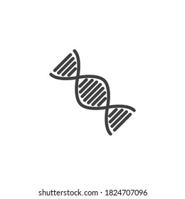 DNA helix line icon. linear style sign for mobile concept and web design. dna structure outline vector icon. Symbol, logo illustration. Vector graphics