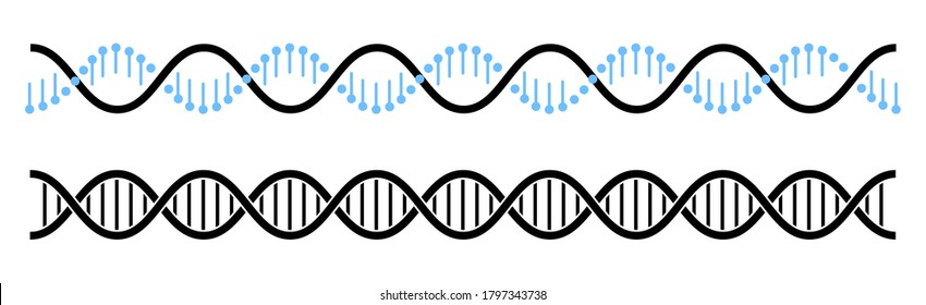 DNA helix line icon, DNA symbol in flat style vector illustration