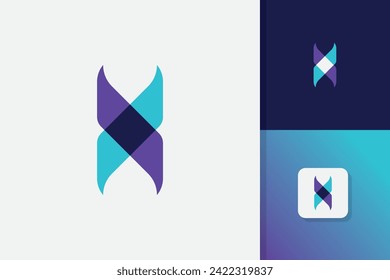 dna helix logo design icon vector template