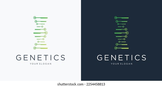 DNA Helix Logo Template. abstract DNA logotype dot Genetics Vector Design. Biological Illustration