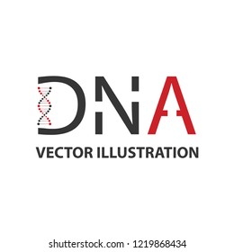 DNA Helix Logo Template. Genetics Vector Design. Biological Illustration
