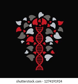 DNA Helix Logo Template. Genetics Vector Design. Biological Illustration