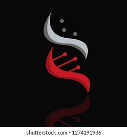 DNA Helix Logo Template. Genetics Vector Design. Biological Illustration