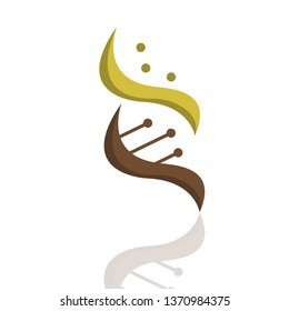 DNA Helix Logo Template. Genetics Vector Design. Biological Illustration