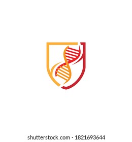 Plantilla de logotipo Helix de ADN. Diseño del logotipo de vectores genéticos. Ilustración biológica