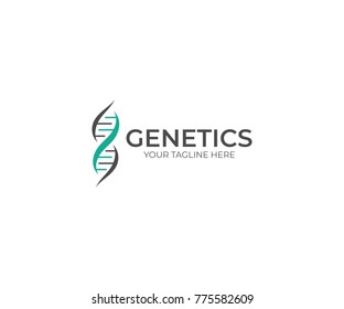 DNA Helix Logo Template. Genetics Vector Design. Biological Illustration