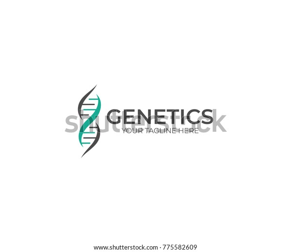 Dnaらせんロゴテンプレート 遺伝学のベクター画像デザイン 生物学的イラスト のベクター画像素材 ロイヤリティフリー