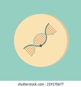 DNA helix. Medical Research character. Symbol of medicine. Icon Biology and Genetics