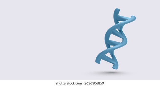 DNA Helix, Medical Symbol, Genetic Structure, Blue Spiral, Futuristic Biotech Design on Light Background. Ideal for Science, Medicine, and Research Concepts. Vector Illustration.